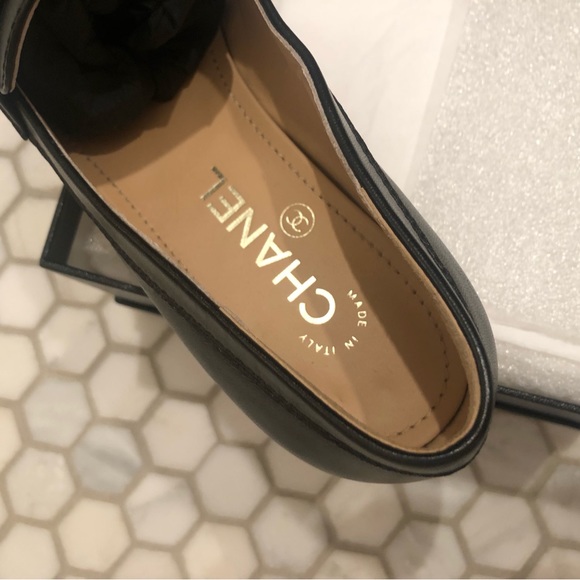 Chanel Size 36 Authentic Black Loafers Gently Used CC Mocassin Loafers - Picture 6 of 13